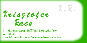 krisztofer racs business card